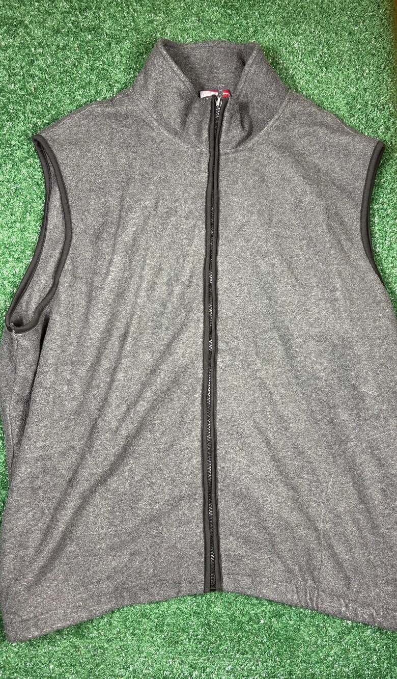 Sands Point Fleece Vest Size XL Extra Large Gray Full Zip